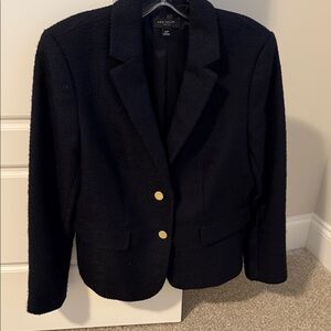 Ann Taylor Women's Navy Blazer with Gold Buttons